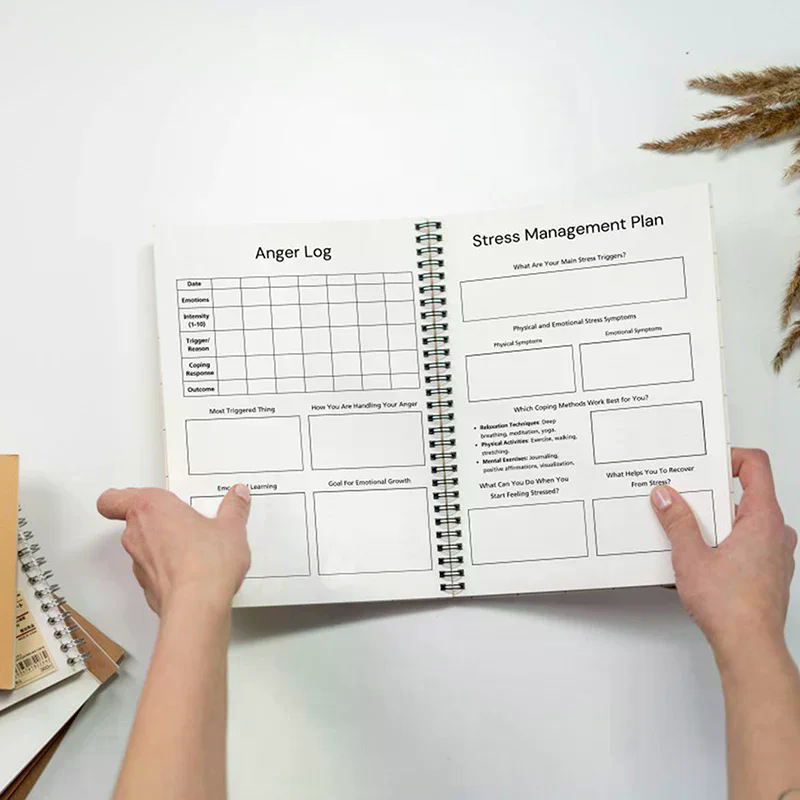 Health Wellness Journal - دفتر صحة عقلية، مخطط صحة عقلية،