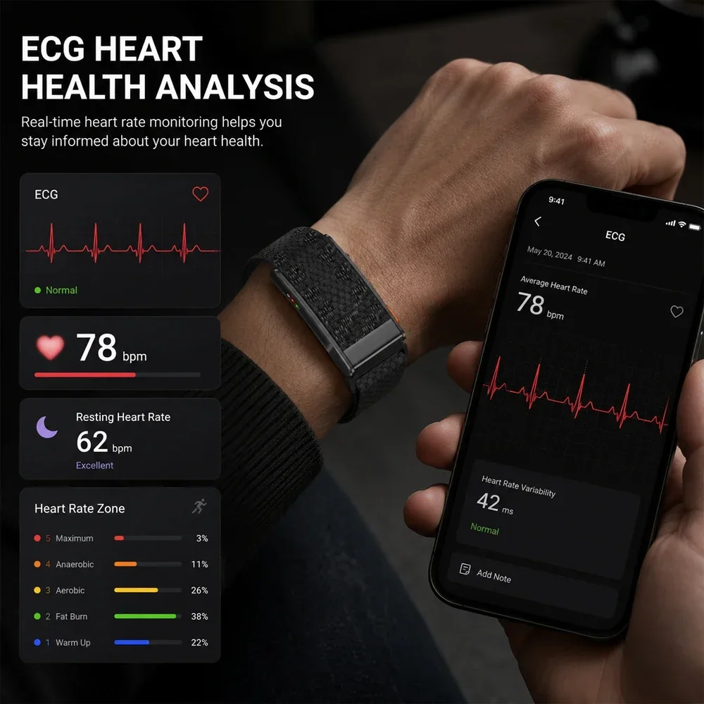 ساعة ذكية جديدة بدون شاشة لتتب - مراجعة Health Wellness Activities وسعره